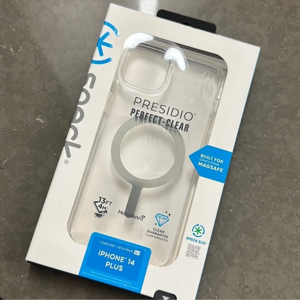 NEW Speck Presidio Clear Case with MagSafe Ring I-Phone 14